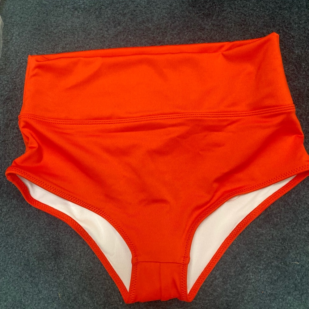 Victoria’s Secret PINK High Waist Shortie Swim Bottoms Red Size Small